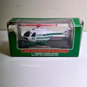 Hess 2005 Miniature Helicopter White Green Red Collectible Toy Boxed